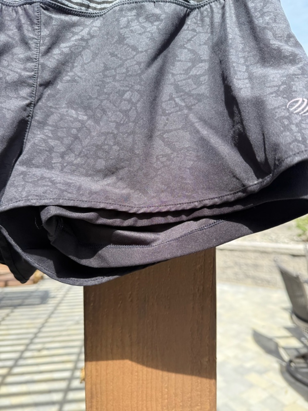 MPG Black Athletic Shorts with Striped Waistband - Picture 2 of 4